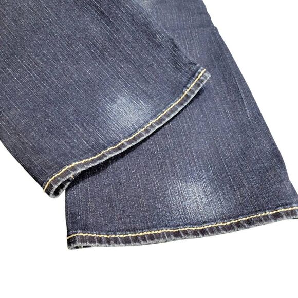 Silver Jean Co. Thick Stitched Embellished Pockets Twisted Blue Denim Jeans - Picture 11 of 14